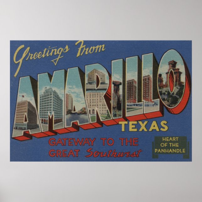 Amarillo, Texas (Pan-Handles hjärta) Poster (Framsidan)