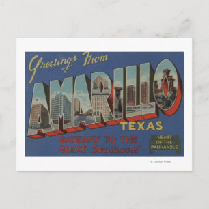 Amarillo, Texas (Pan-Handles hjärta) Vykort