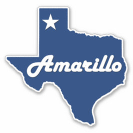 Amarillo, Texas Panhandle City State Karta Klistermärken