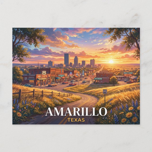 Amarillo Texas Resor Vykort (Framsida)