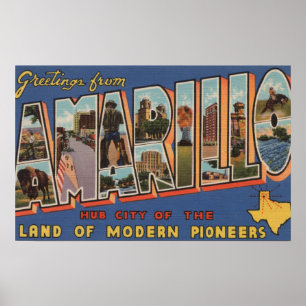Amarillo Texas - stora brevplatser Poster
