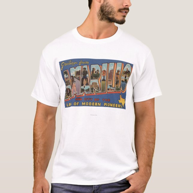 Amarillo Texas - stora brevplatser T-shirt (Framsida)