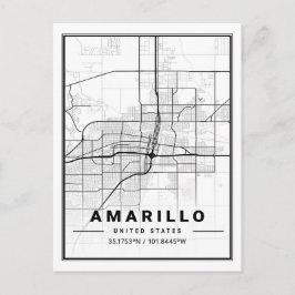 Amarillo Texas USA Resestads Kartposter Vykort