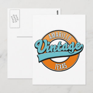 Amarillo Texas vintagelogotyp Vykort