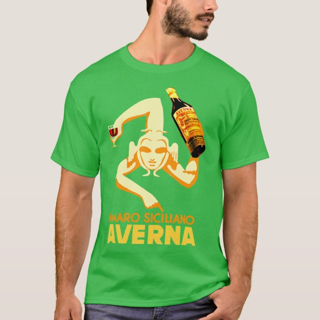 Amaro Siciliano Averna årgångsvin T Shirt (Framsida)