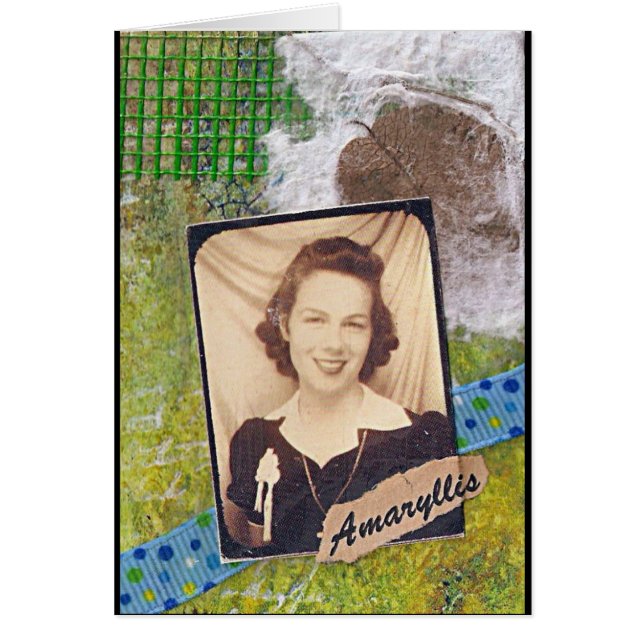 Amaryllis ATC Hälsningskort (Framsidan)