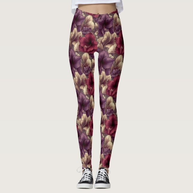 Amaryllis Blomma Träna Amaryllis  Lyxig hembiträde Leggings (Framsida)
