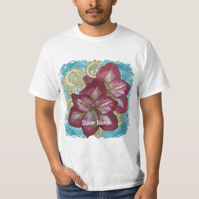 Amaryllis blommor Rondo T Shirt (Framsida)