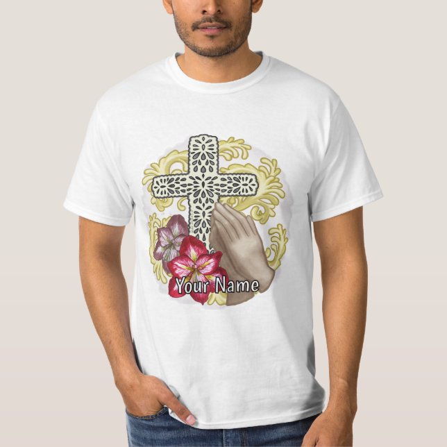 Amaryllis Christian Cross T Shirt (Framsida)