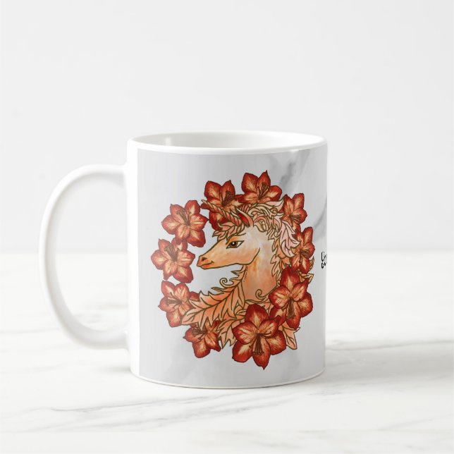 Amaryllis Enhörning Kaffemugg (Vänster)