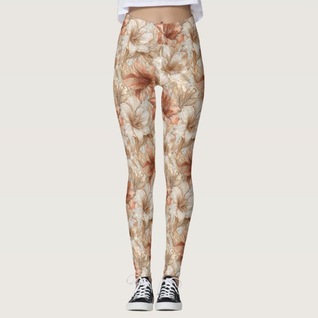 Amaryllis Flower Workout Amaryllis Themed  Leggings (Framsida)