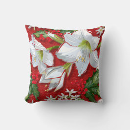 Amaryllis & Holly Red-jul Kudde