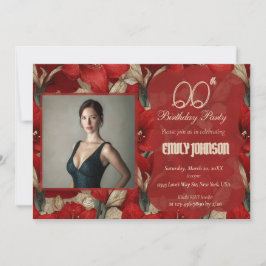 Amaryllis Inspirerad Överraskningsfödelsedag Moder Inbjudningar