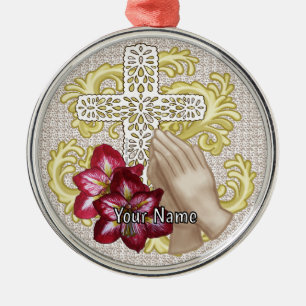 Amaryllis Kristet Kors Julgransprydnad Metall
