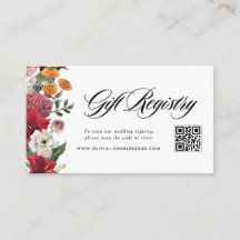 Amaryllis och Mums Bröllops QR-kod Presentregistre