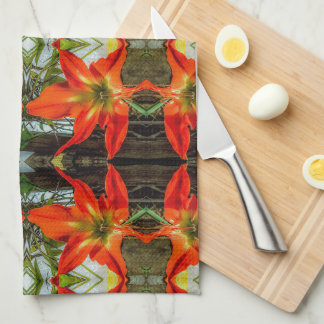 Amaryllis Pattern Kitchen Towels Kökshandduk