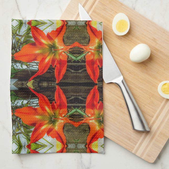 Amaryllis Pattern Kitchen Towels Kökshandduk (Vikt i Fjärdedel)