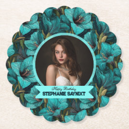 Amaryllis tema födelsedagspresent underlägg papper