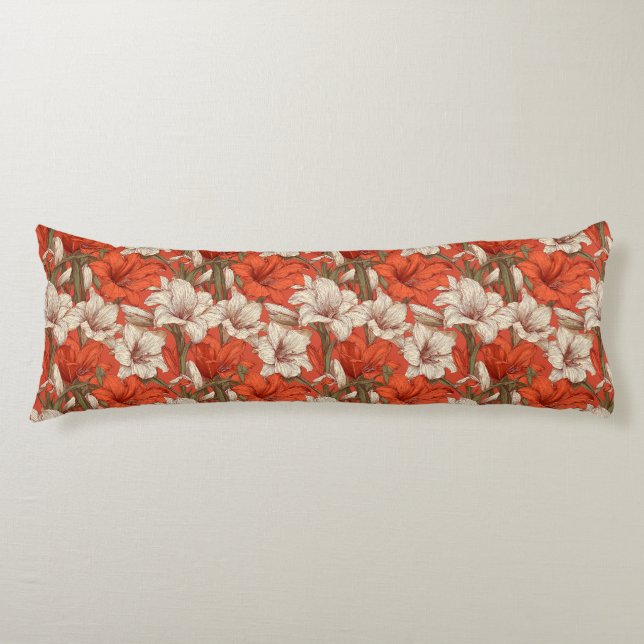 Amaryllis tryck modern soffa inredning kroppskudde (Framsidan)