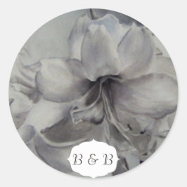 AMARYLLIS VATTERFLOWER FLOWER STICKERS RUNT KLISTERMÄRKE