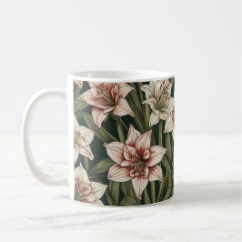 Amaryllis vintage blommor mönster kaffemugg