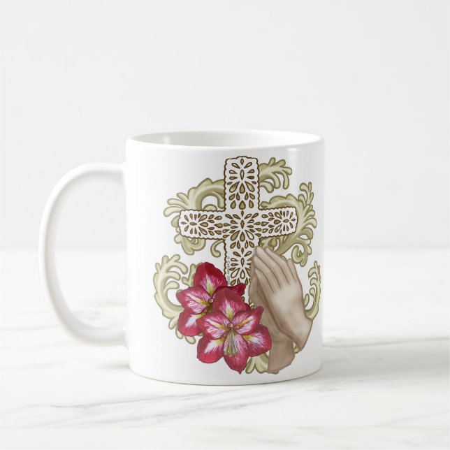 Amaryllis Wh Kristi kors Kaffemugg (Vänster)