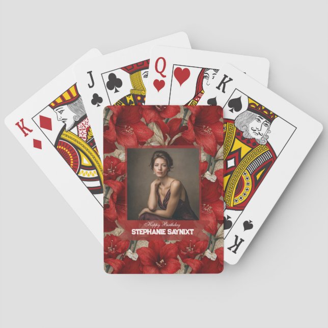 Amaryllisblomma 40-årspresent casinokort (Baksidan)