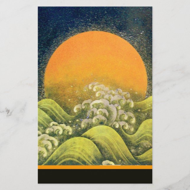 AMATERASU, SOL GODDESS, gult grönt black Brevpapper (Framsida)
