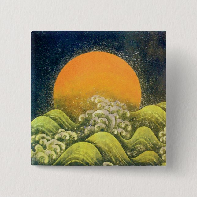 AMATERASU, SOL GODDESS, gult grönt black Knapp (Framsida)