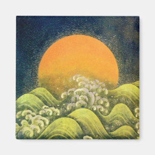 AMATERASU, SOL GODDESS, gult grönt black Magnet