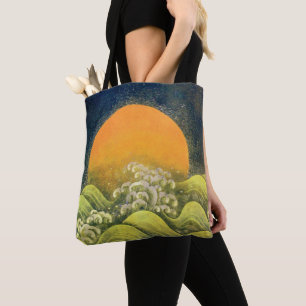 AMATERASU, SOL GODDESS, Gult Grönt Black Tygkasse