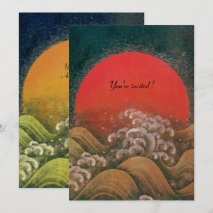 AMATERASU,SOL GODDESS,gult svart röd silver Inbjudningar