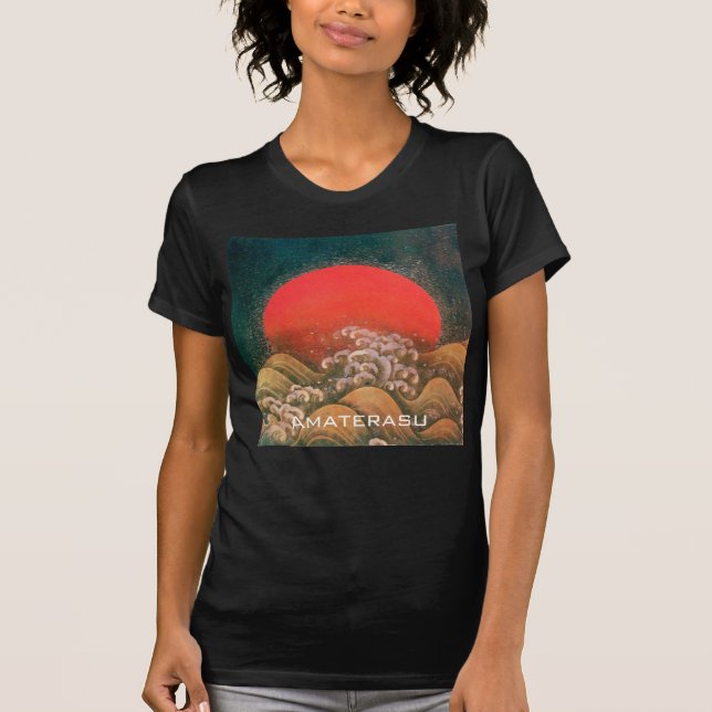 AMATERASU, SOL GODDESS Red Black Brown Tee Shirt (Framsida)