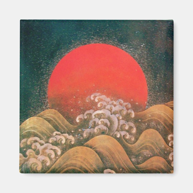 AMATERASU, SOL GODDESS, rödbrunt guld Magnet (Framsidan)