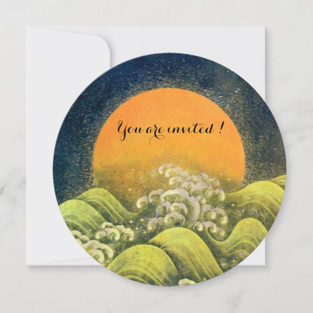 AMATERASU , SOLGUDINNA, Gul svart brun Inbjudningar (Framsida)