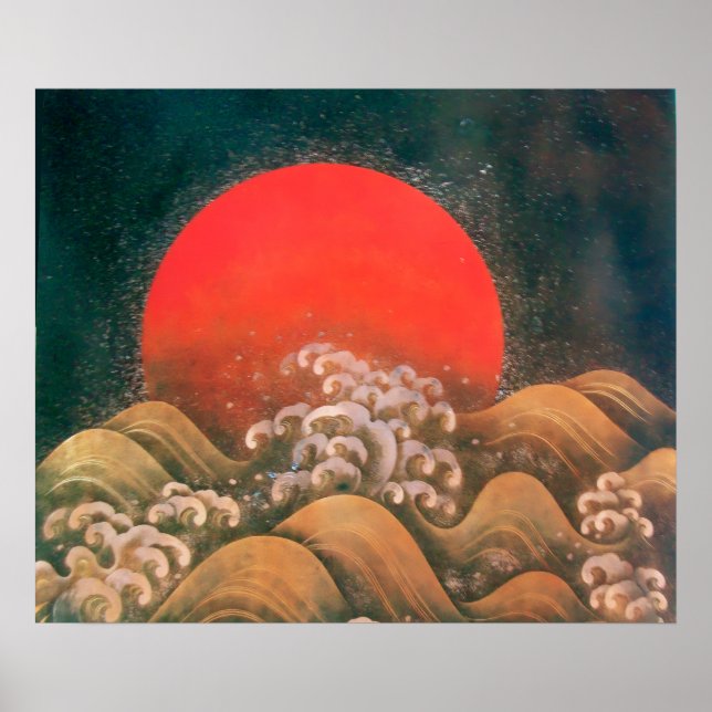 AMATERASU, SOLGUDINNA, röd svart brun Poster (Framsidan)