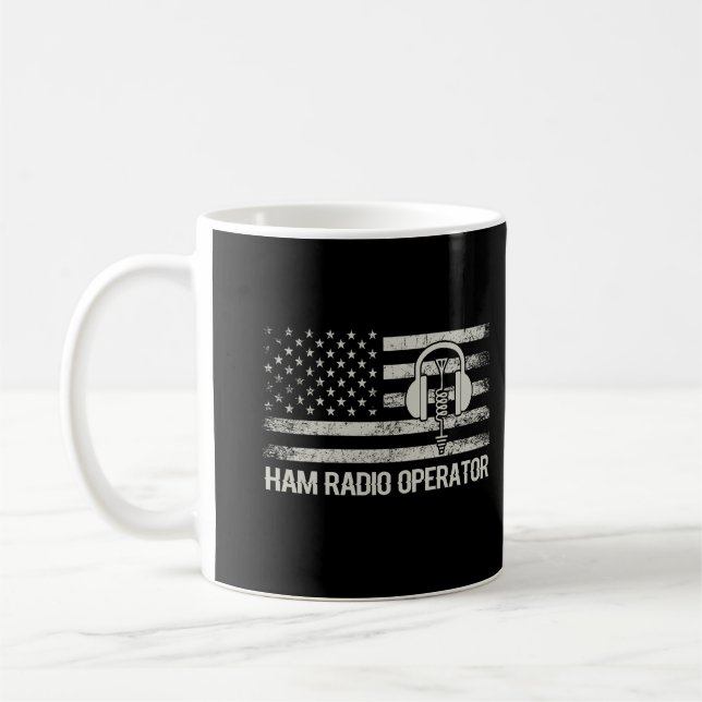 Amateur Ham Radio Flagga Kaffemugg (Vänster)