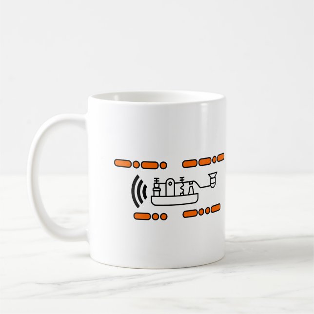 Amateur Ham radio Morse Code CQ Dx Kaffemugg (Vänster)