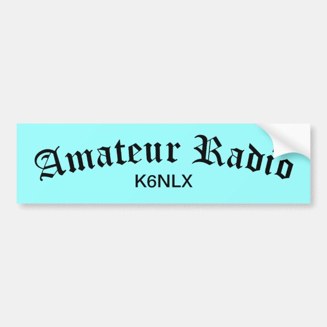 Amateur Radio and Call Sign Bildekal (Framsidan)