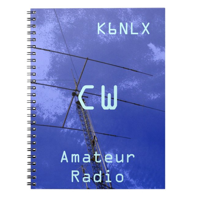 Amateur Radio Call Sign CW Anteckningsbok Med Spiral (Framsidan)