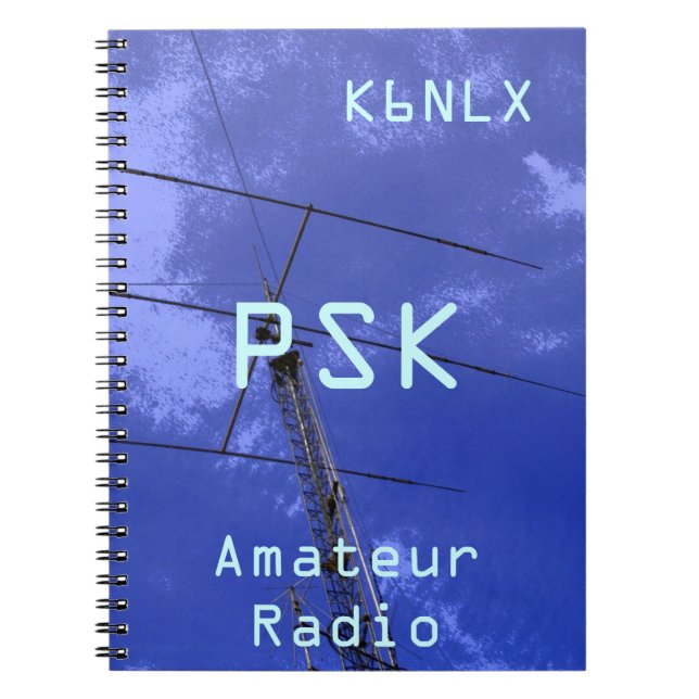 Amateur Radio Call Sign PSK Anteckningsbok Med Spiral (Framsidan)