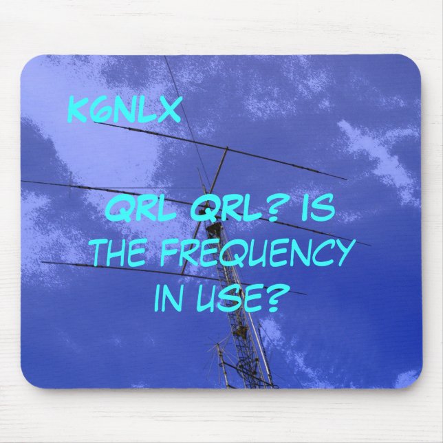 Amateur Radio Call Sign QRL Mousepad Musmatta (Framsidan)