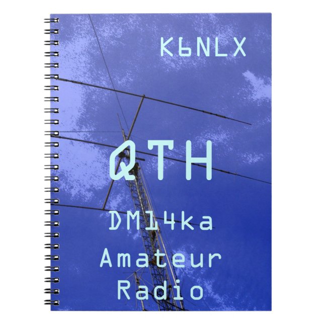 Amateur Radio Call Sign QTH och Locator Anteckningsbok Med Spiral (Framsidan)