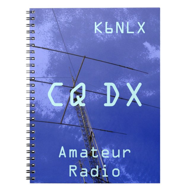 Amateur Radio Call-signal CQ DX Anteckningsbok Med Spiral (Framsidan)