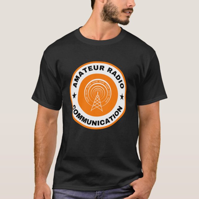 Amateur Radio Comunication Tshirt Orange T Shirt (Framsida)