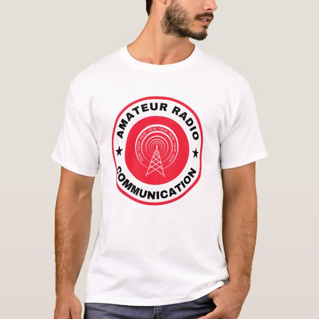 Amateur Radio Comunication tshirt Red T Shirt (Framsida)