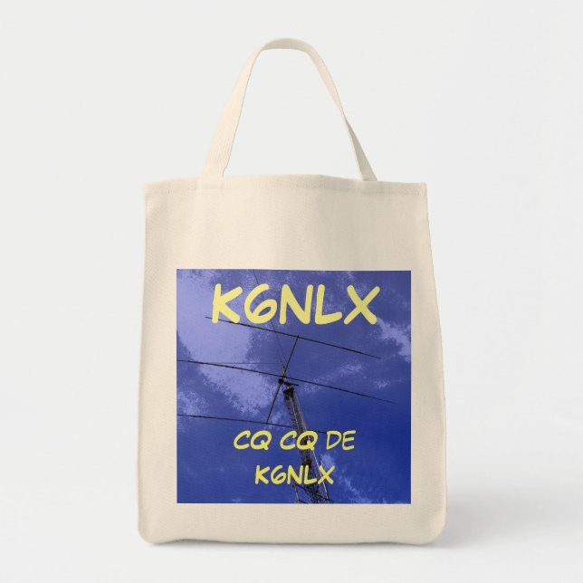 Amateur Radio CQ Callsign Tote Tygkasse (Framsidan)