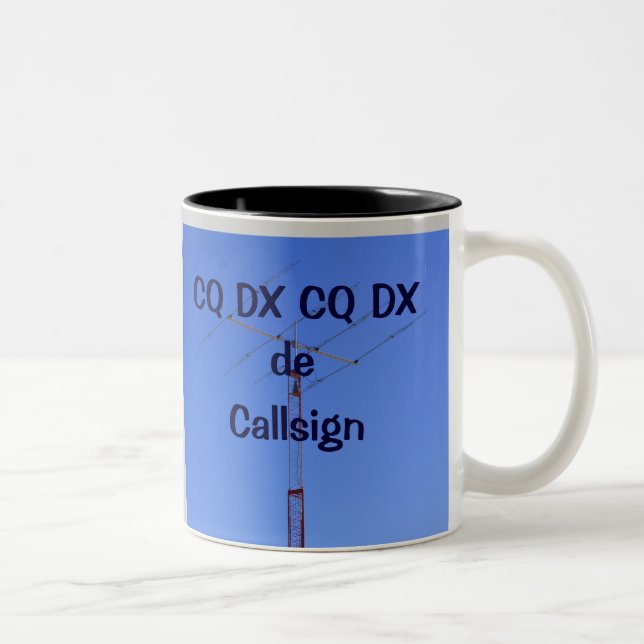 Amateur Radio CQ DX och Callsign Mugg (Höger)