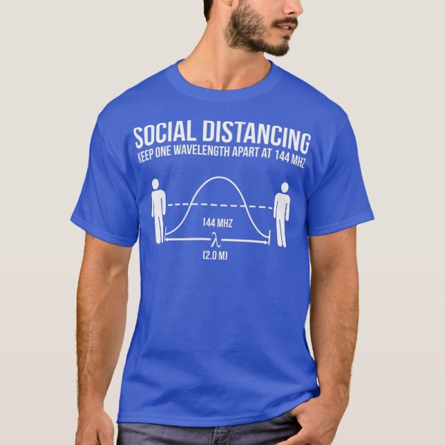 Amateur Radio Ham Funny Social Avstånd T Shirt (Framsida)