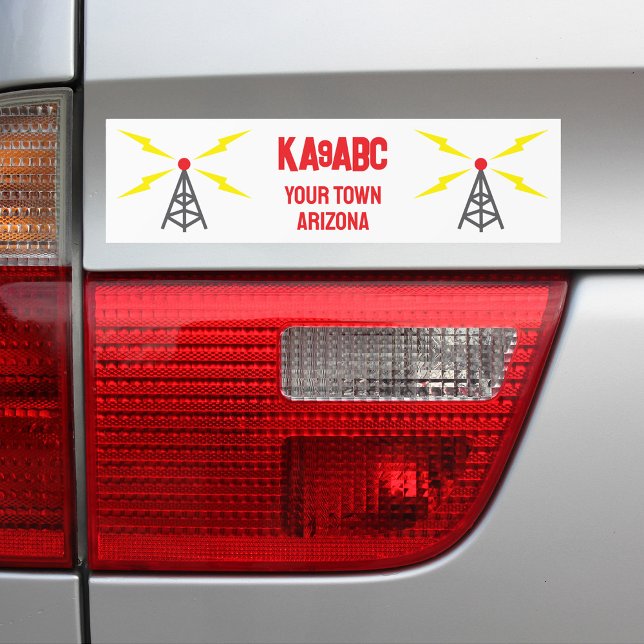 Amateur Radio Ham Operator Antenna och Call Sign Bildekal (Skapare uppladdad)
